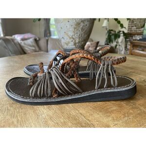 Plaka Palm Leaf & Ocean Side Bundle of Flat Summer Sandals for Women Orange-Gray